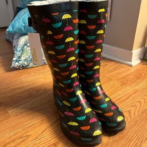Colorful Umbrella Pattern Rain Boots